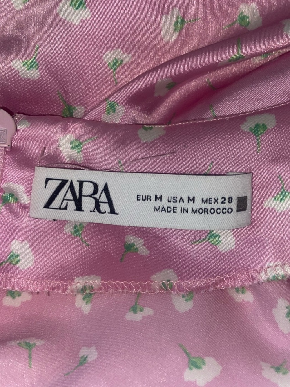 Zara Pink Satin Mini Slip Dress - Picture 9 of 9